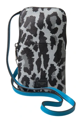 Leopard Läder Crossbody Telefonväska