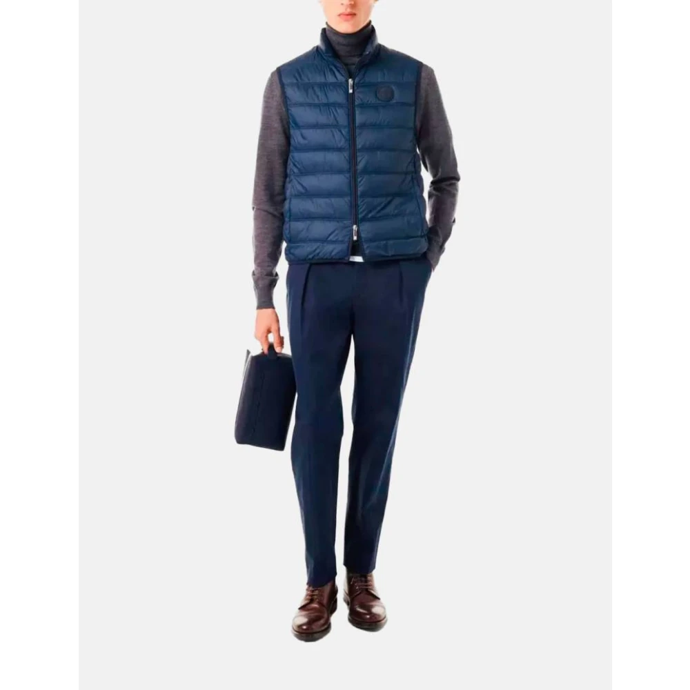 Carolina Herrera Gewatteerd Nylon Vest Blue Heren