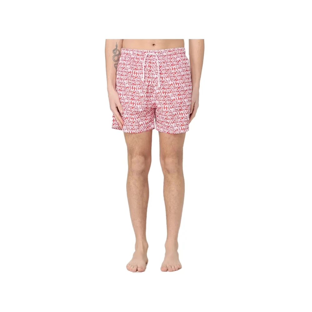 Emporio Armani Mannelijk Rood Badmode Heren, M, Beachwear