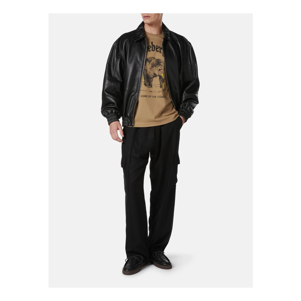 Iceberg Modderkleurig regular-fit T-shirt van GOTS-gecertificeerde interlock stof Beige Heren