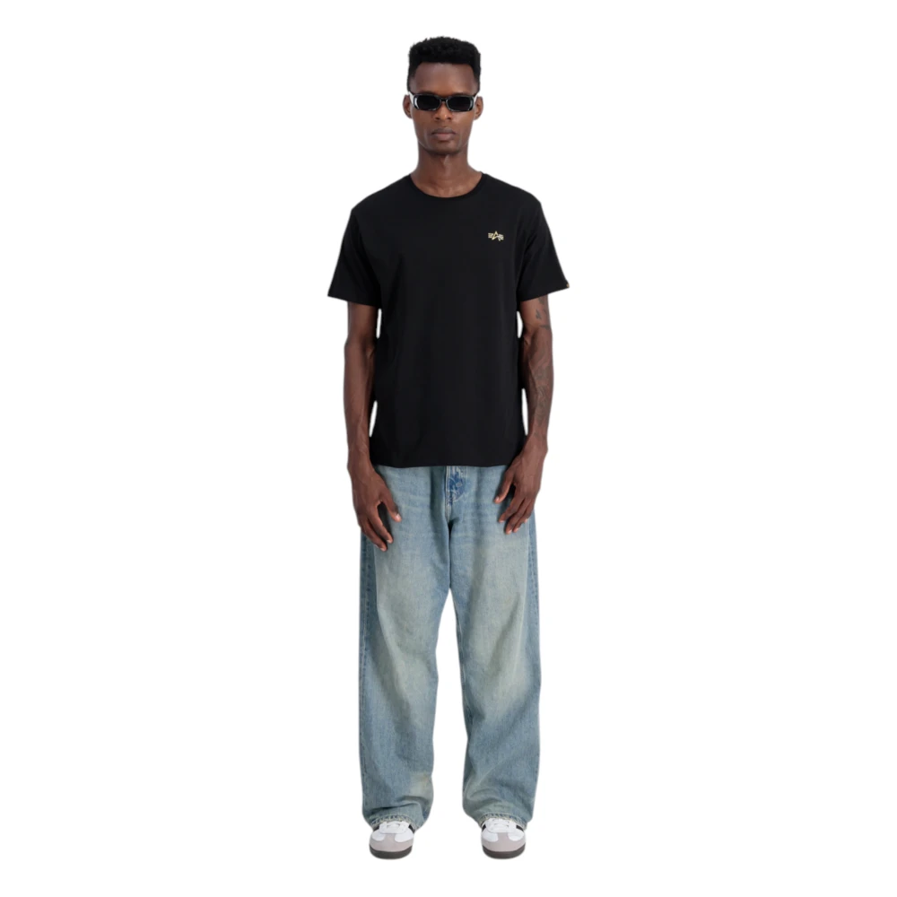 alpha industries Katoenen T-shirt met 3D-logo Black Heren