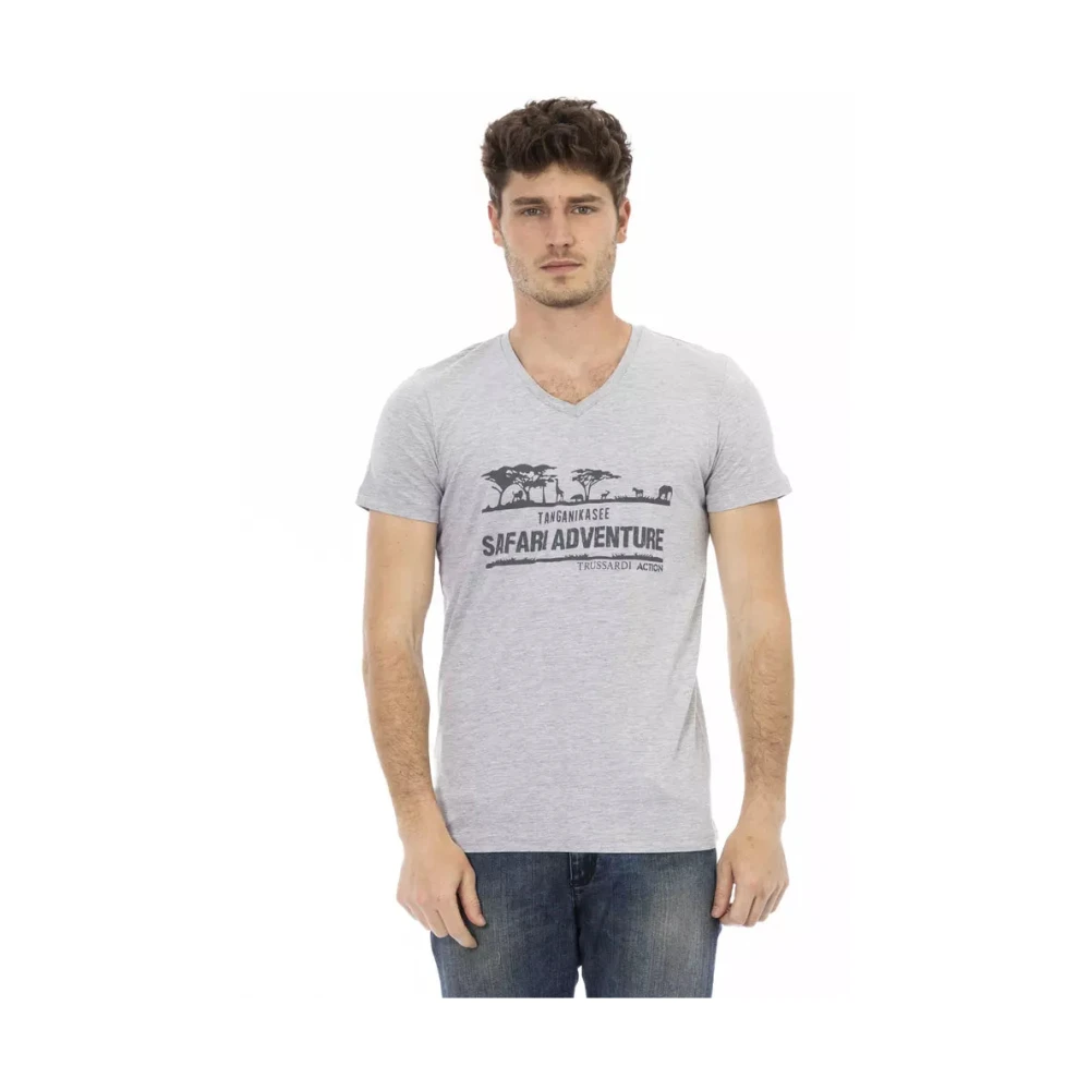 Trussardi Uomo Grigio Action Cotton T-Shirt