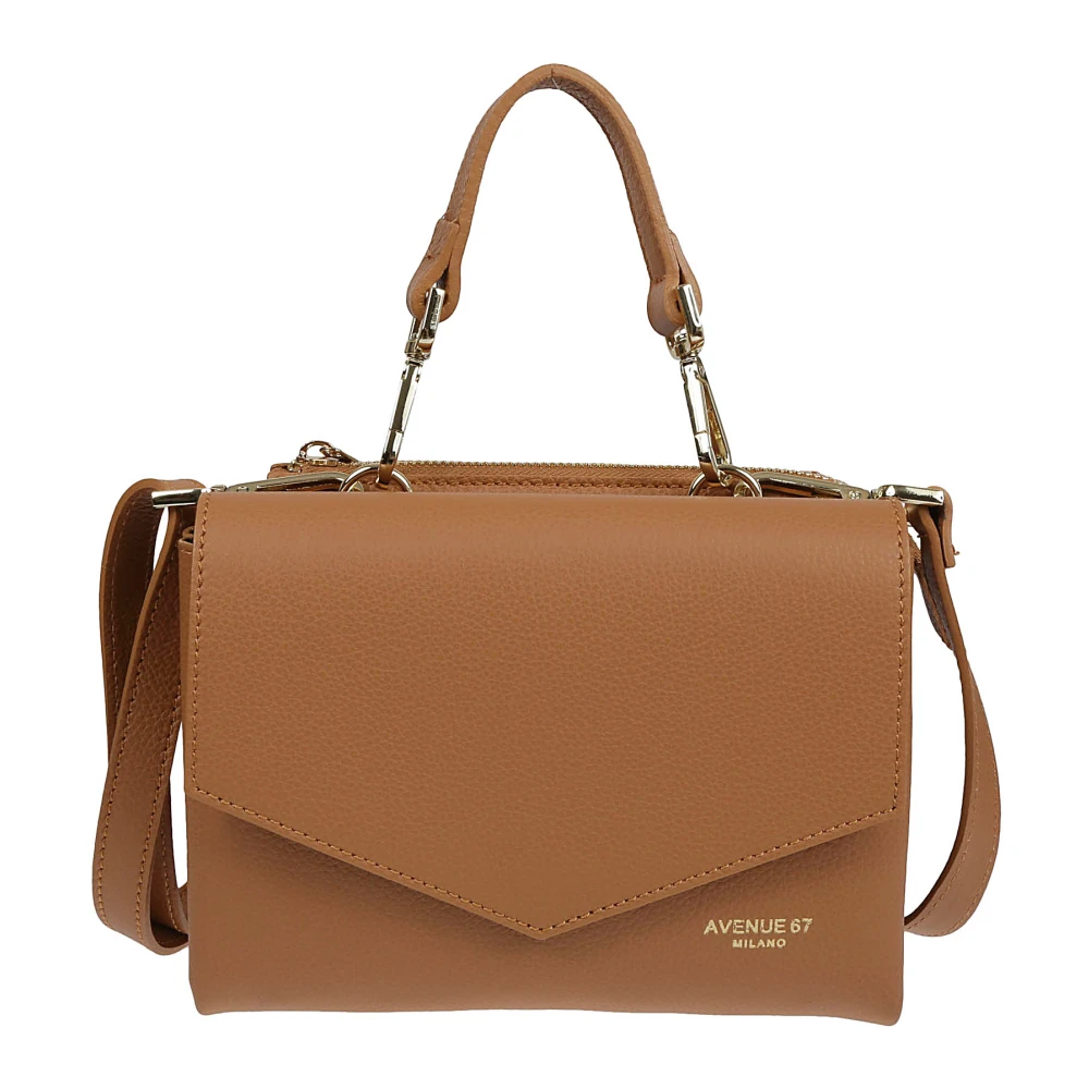 Avenue 67 Kameel Leren Tas Made in Italy Brown Dames