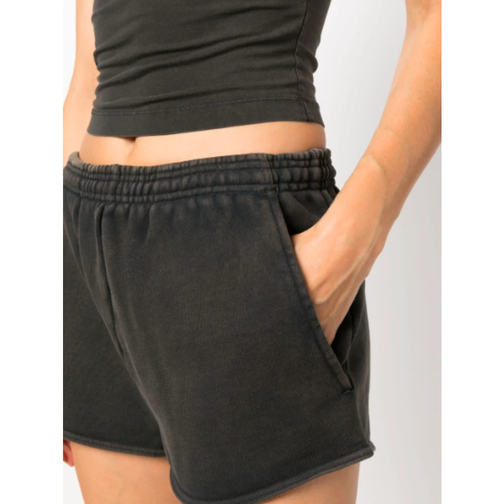 Entire Studios Zwarte Gewassen Micro Shorts Black Dames