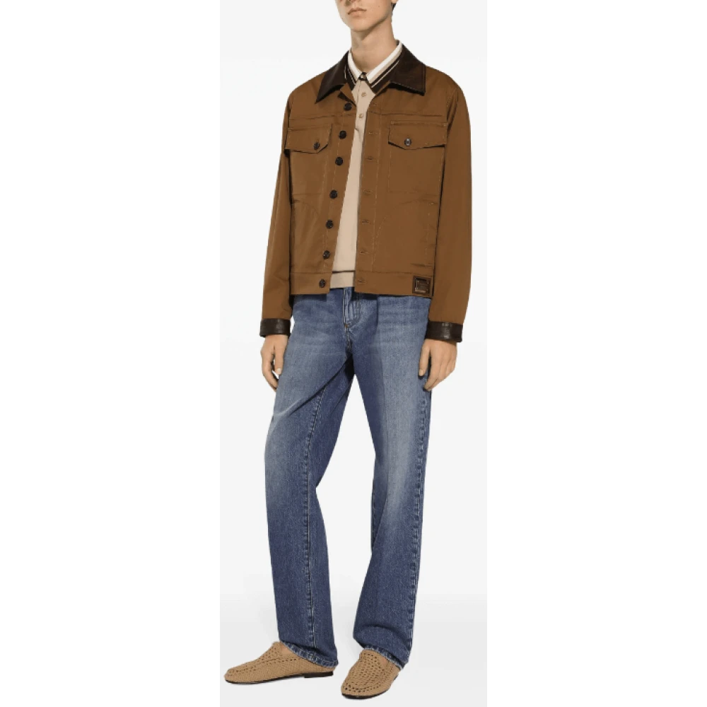 Dolce & Gabbana Blauwe Denim Straight-Leg Jeans Whiskering Blue Heren
