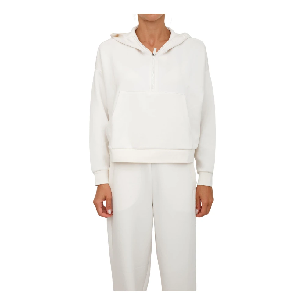 Armani Exchange Vrouw Wit Hoodies & Sweatvesten Dames, L, Sweatshirt Avorio