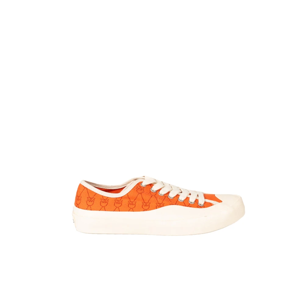 Pinko Rund Tå Logo Sneakers Orange, Dam