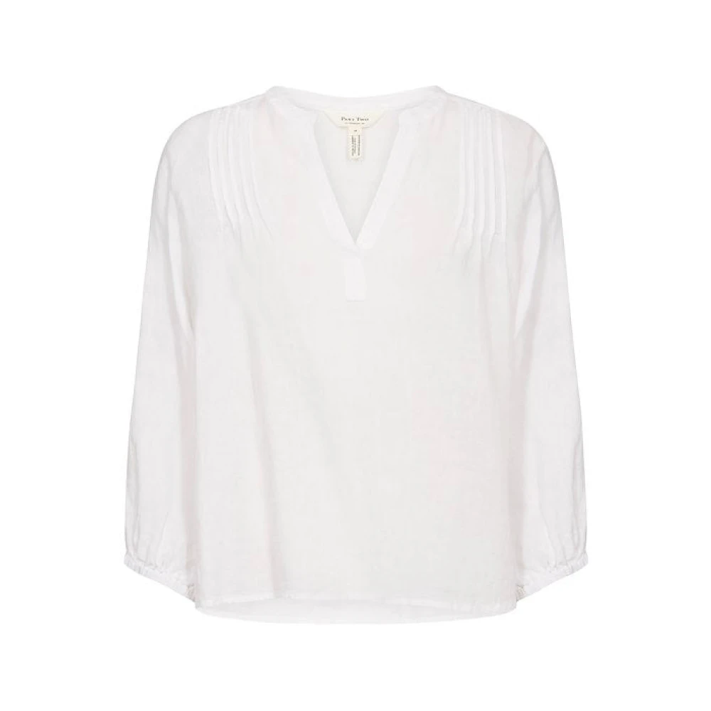 Part Two Women's White Blouses, 3XL, Linen Blouse Bright