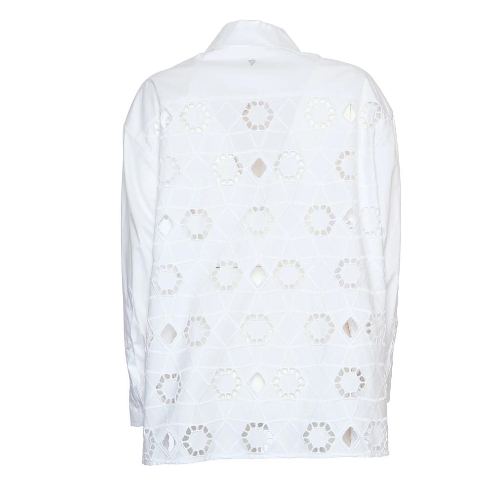 Dondup Witte Kant Achter Shirt White Dames