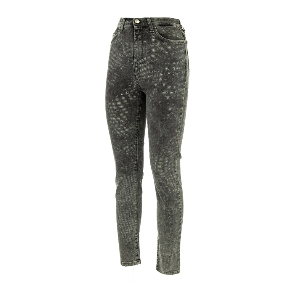 Manila Grace Tijdloze denim jeans met strass Gray Dames