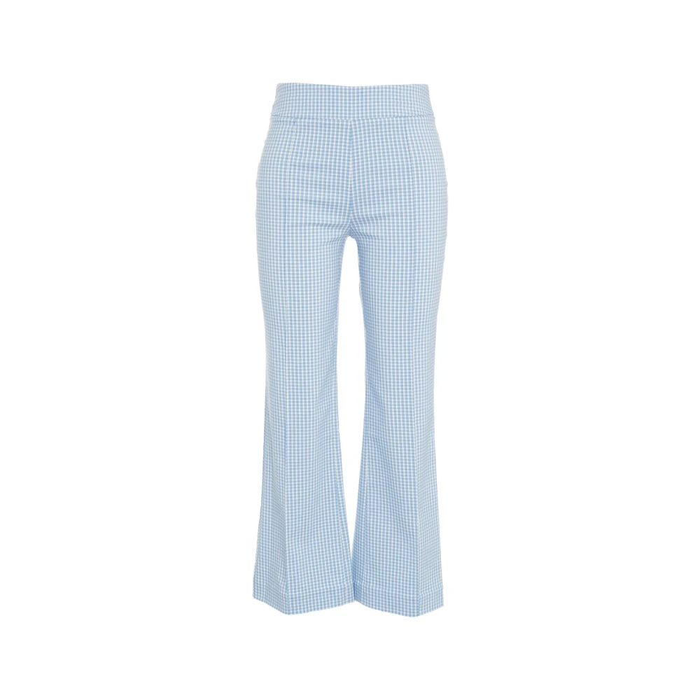 Staud Blauwe Wijde Geruite Broek Blue Dames