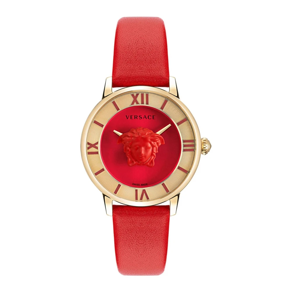 Versace Women's Red La Medusa Leather Watch