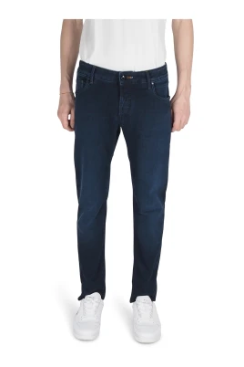 Mörkblå Slim Fit Bomullsjeans