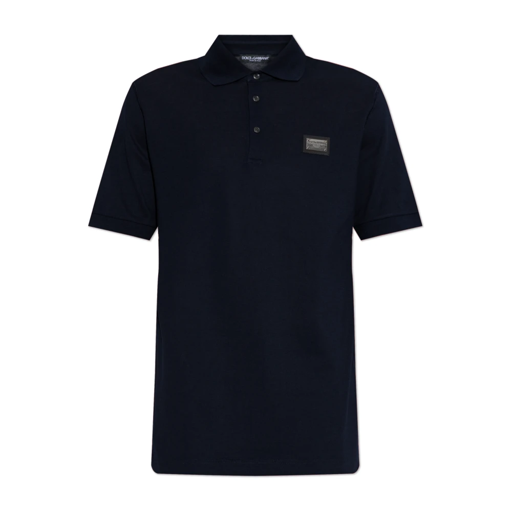 Dolce & Gabbana Uomo Nero - Polo Con Applicazione Logo - Tops - 2XL