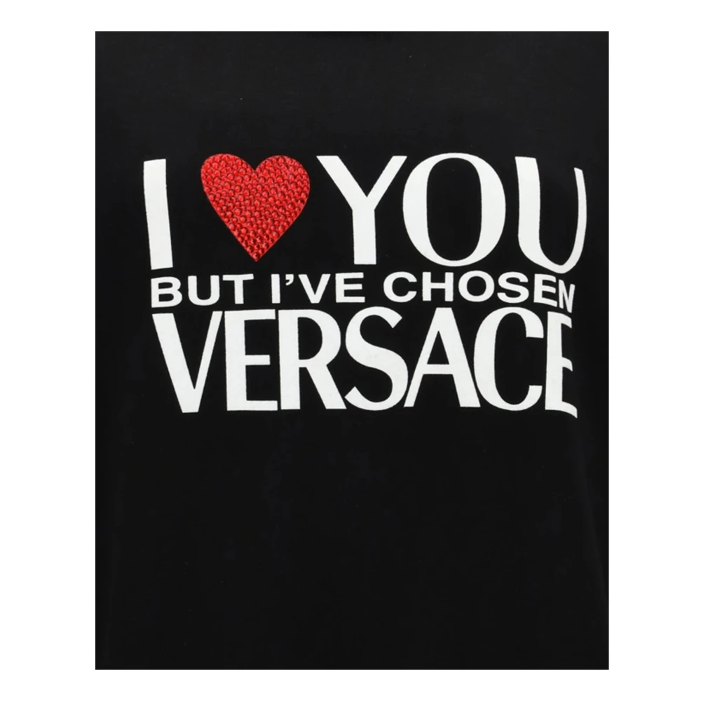 Versace Logo Katoenen Sweatshirt met Studs Black Dames