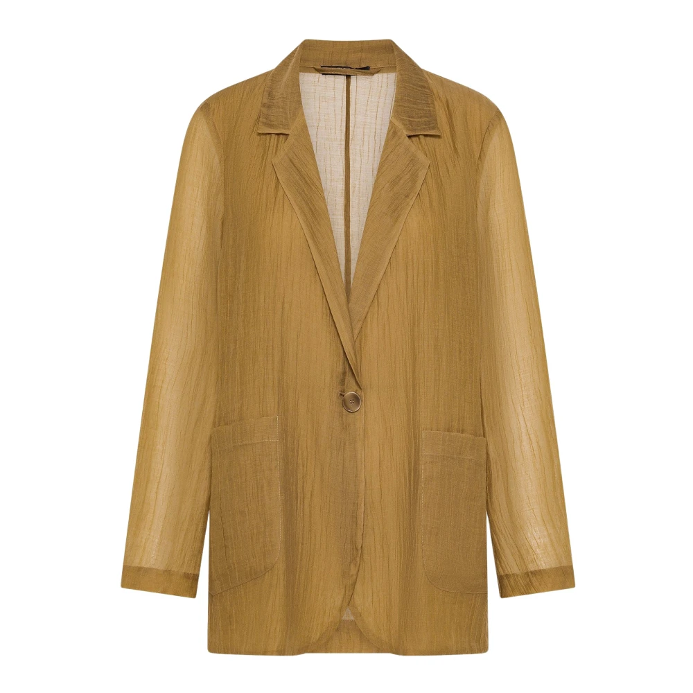 Seventy Women's Brown Blazers, L, Giacca Monopetto