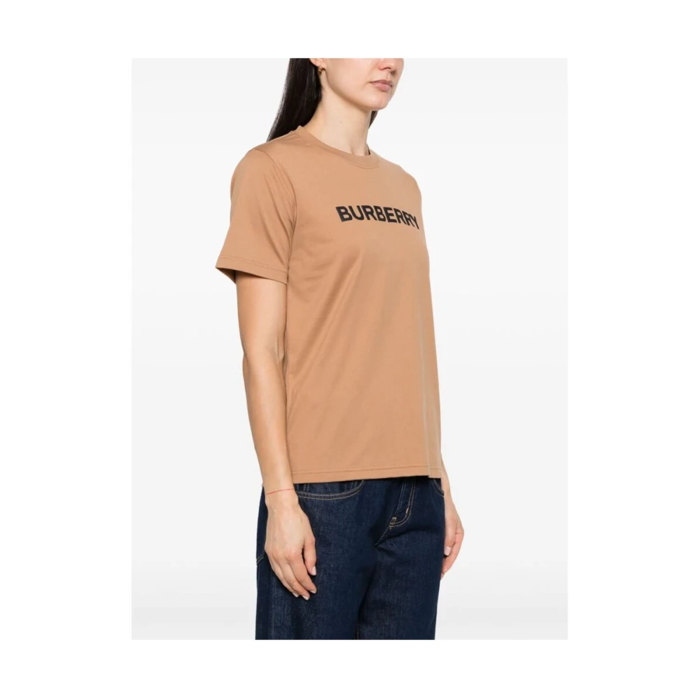 Burberry Karamelbruin Logo Print T-shirt Brown Dames