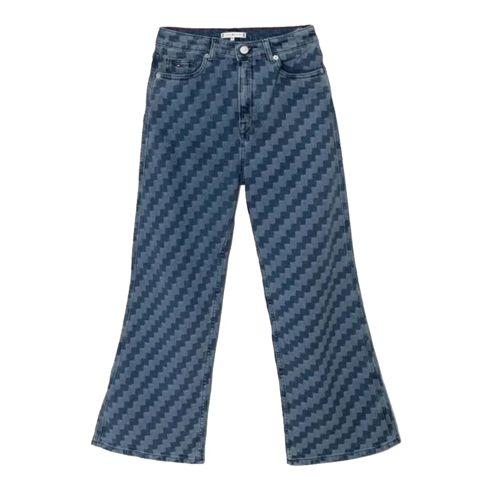 Tommy Hilfiger Mönstrade Skinny Jeans med Brodyr Blue, Flicka