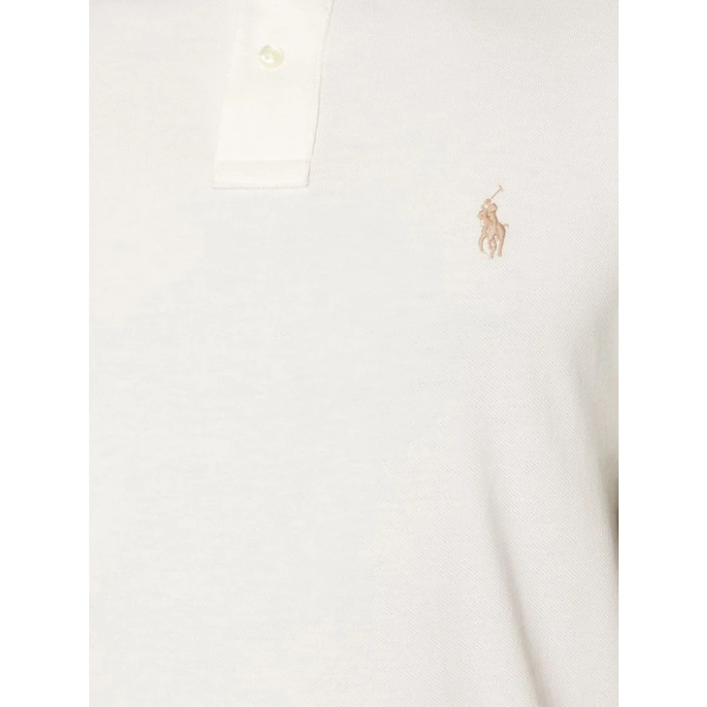 Ralph Lauren Beige Katoenen Polo Shirt met Geborduurd Logo Beige Heren