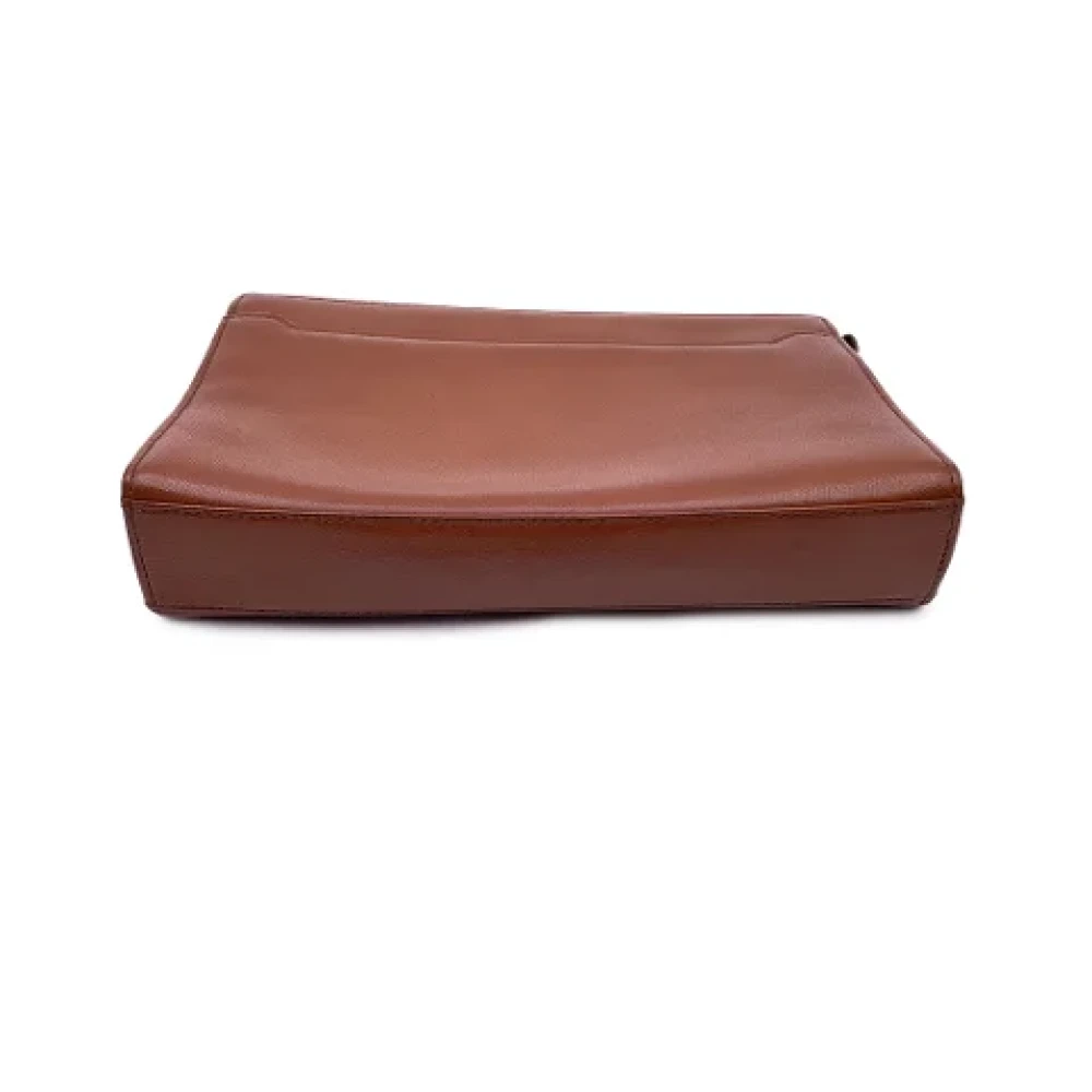 Yves Saint Laurent Vintage Pre-owned Leather clutches Brown Dames