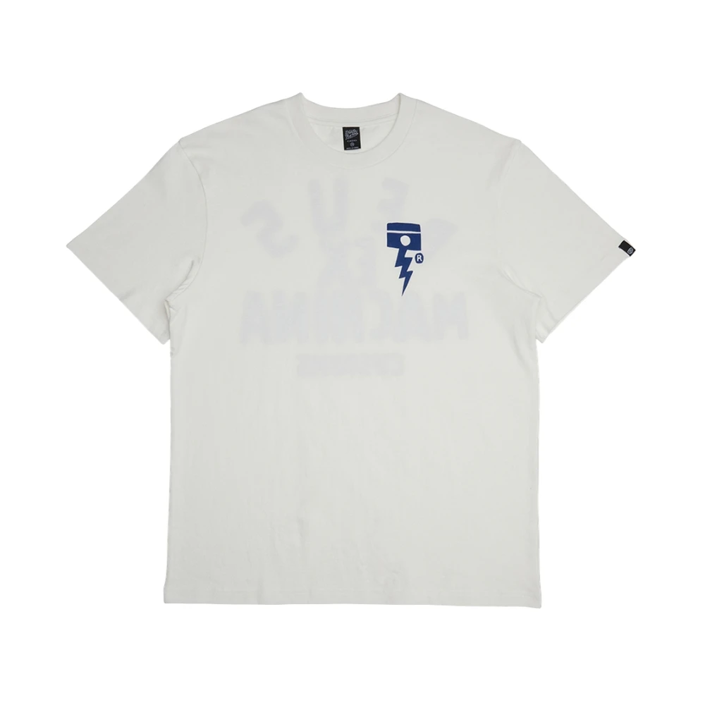 Deus Ex Machina Blauw Print Box Fit Tee White Heren