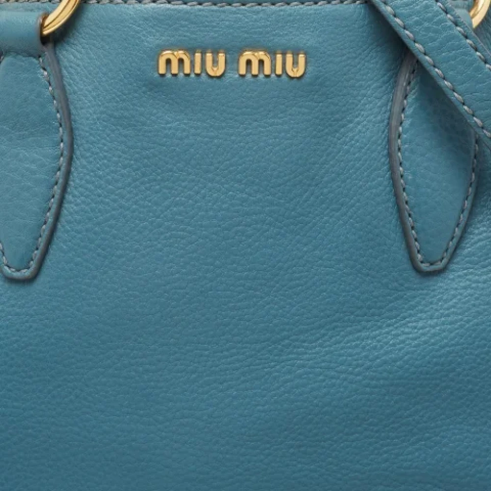 Miu Pre-owned Leather shoulder-bags Blue Dames