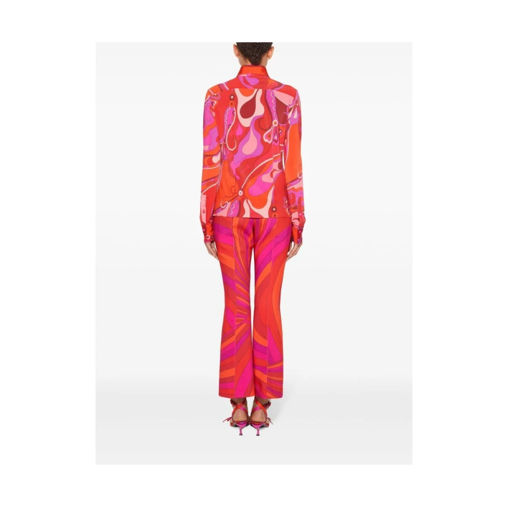 EMILIO PUCCI Grafische Print Knoopjurk Red Dames