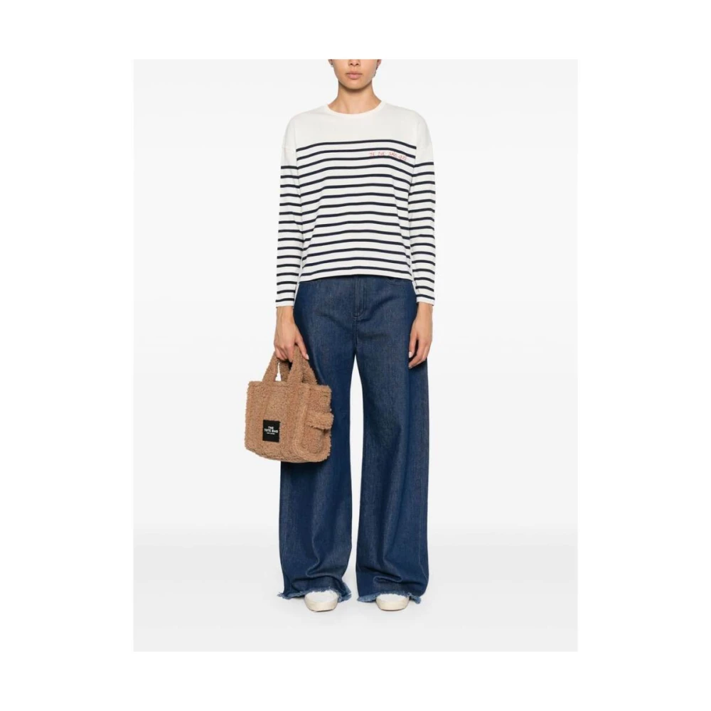 Maison Labiche Gestreepte Katoenen Trui White Dames