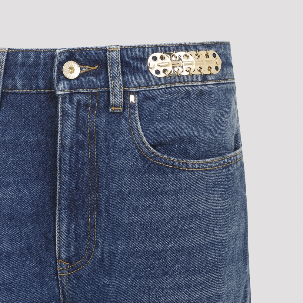 Paco Rabanne Blauwe Katoenen Broek Aw24 Blue Dames