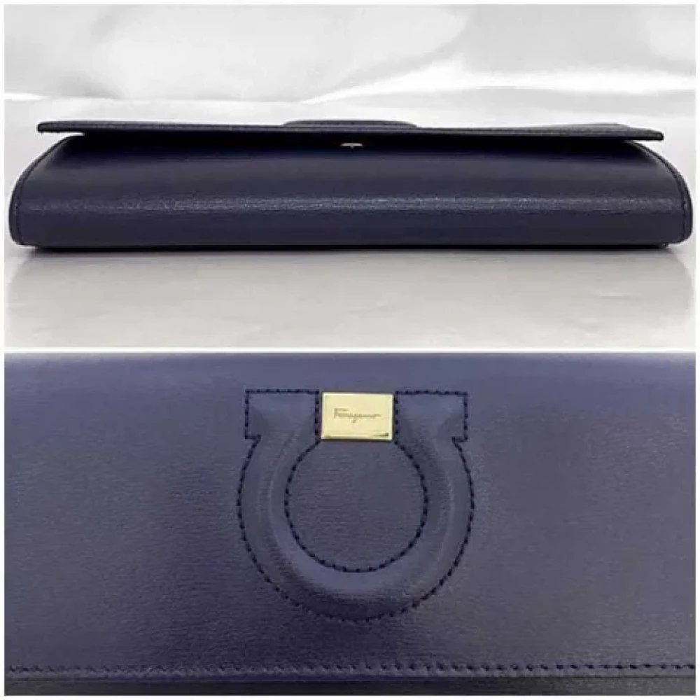 Salvatore Ferragamo Pre-owned Leather wallets Blue Dames