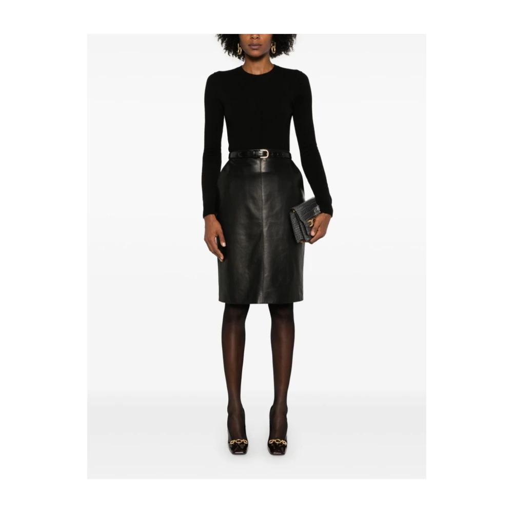 Saint Laurent Opengebreide Trui Black Dames