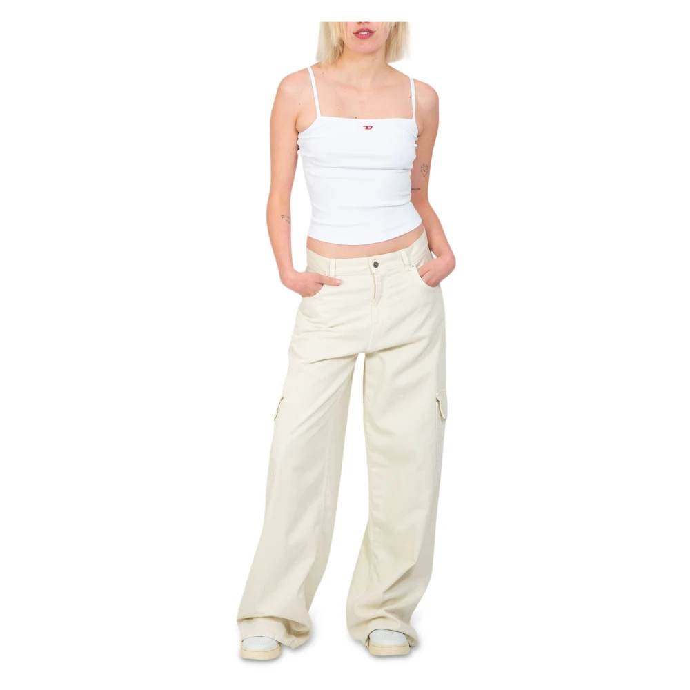 Haikure Twill Cargo Broek in Bethany Stijl White Dames
