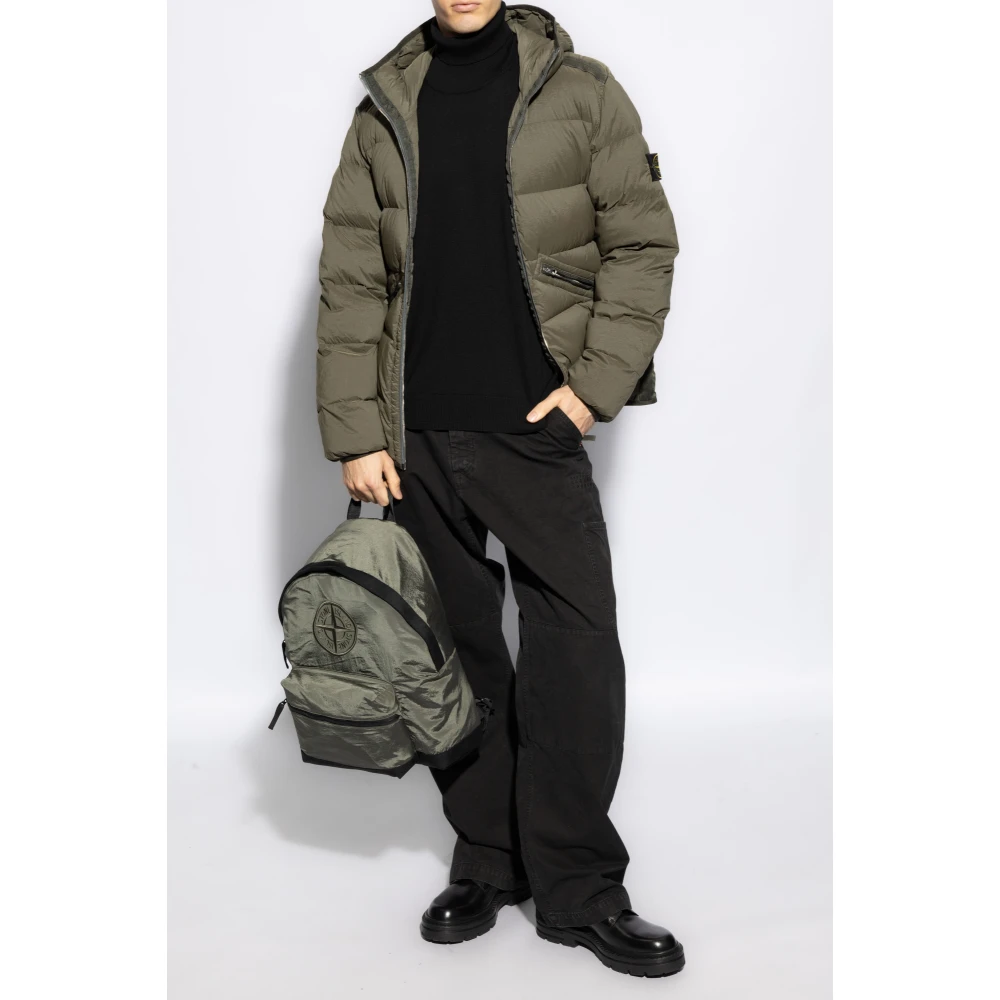 Stone Island Donsjas met capuchon Green Heren