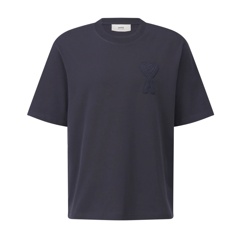 Ami Paris T-shirt med broderad logotyp Blue, Herr