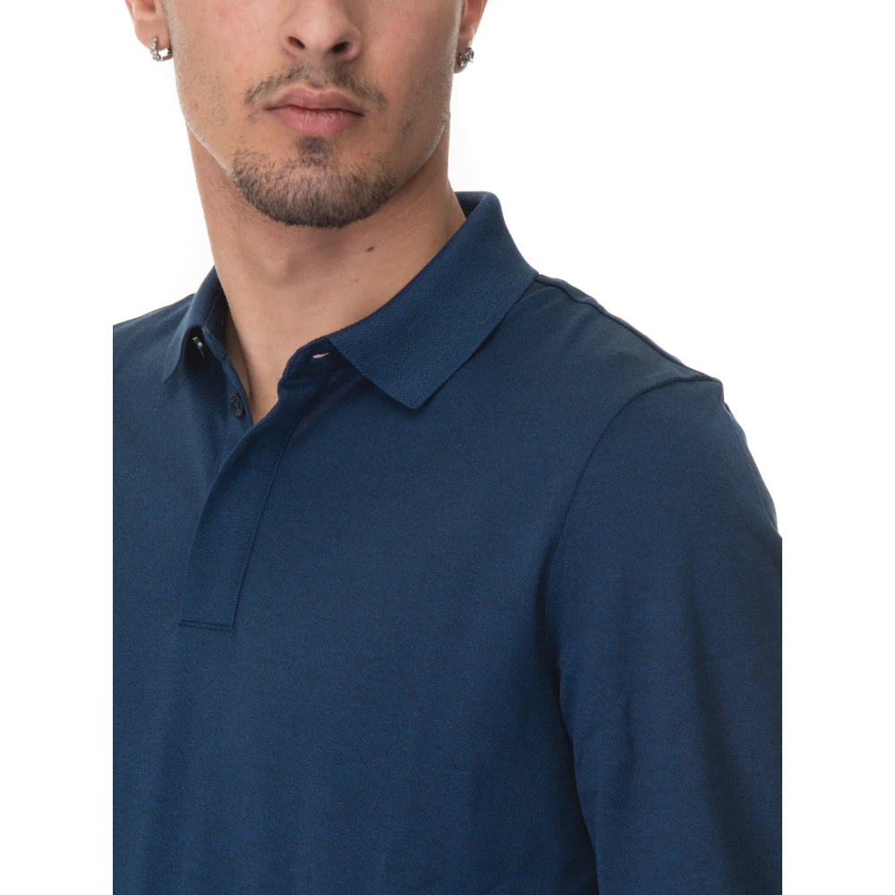 Boss Slim Fit Polo Shirt met Lange Mouwen Blue Heren