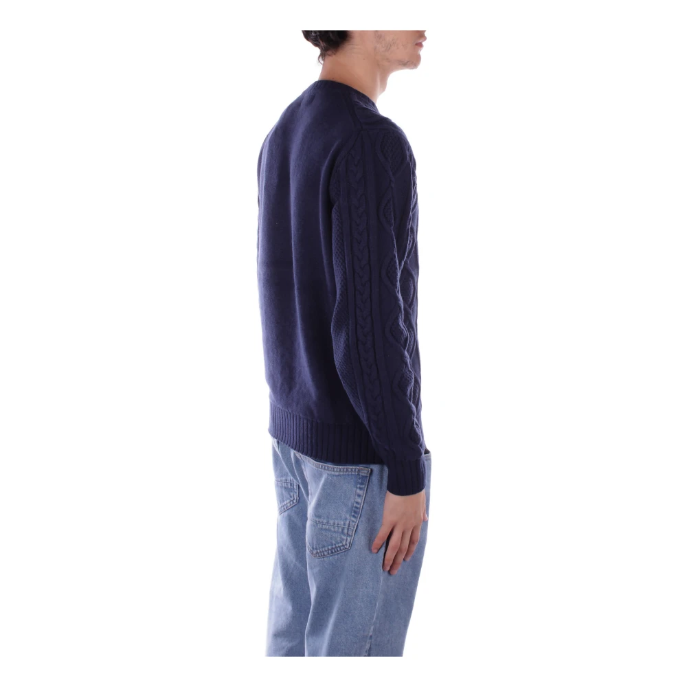 Guess Blauwe Sweater met Voorlogo Borduurwerk Blue Heren