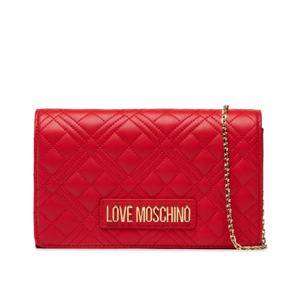 Love Moschino Women's Red Shoulder Bags, One Size, Quilted Evening Shoulder Bag