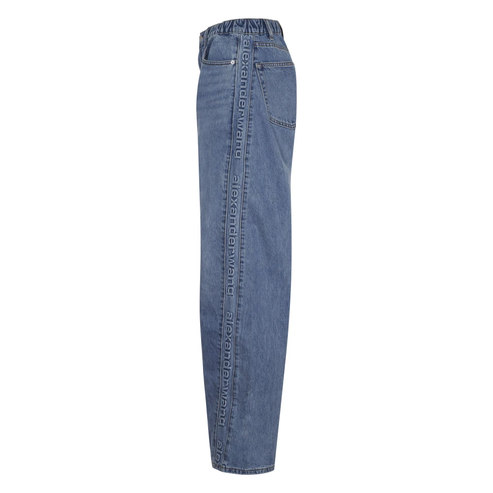 alexander wang Ballon Jogger Broek met Logo Panelen Blue Dames