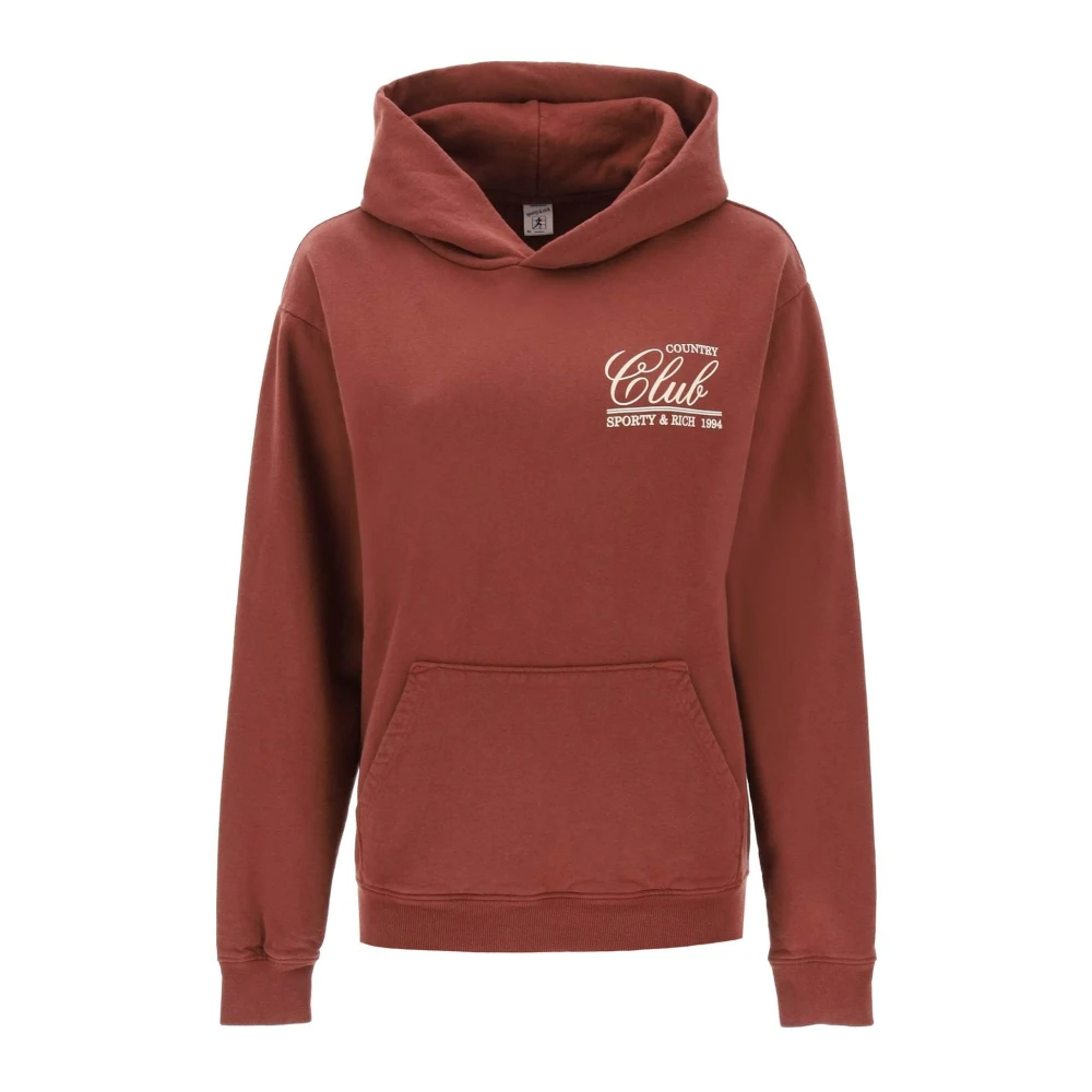 Sporty & Rich Country Club Hoodie Brown, Dam