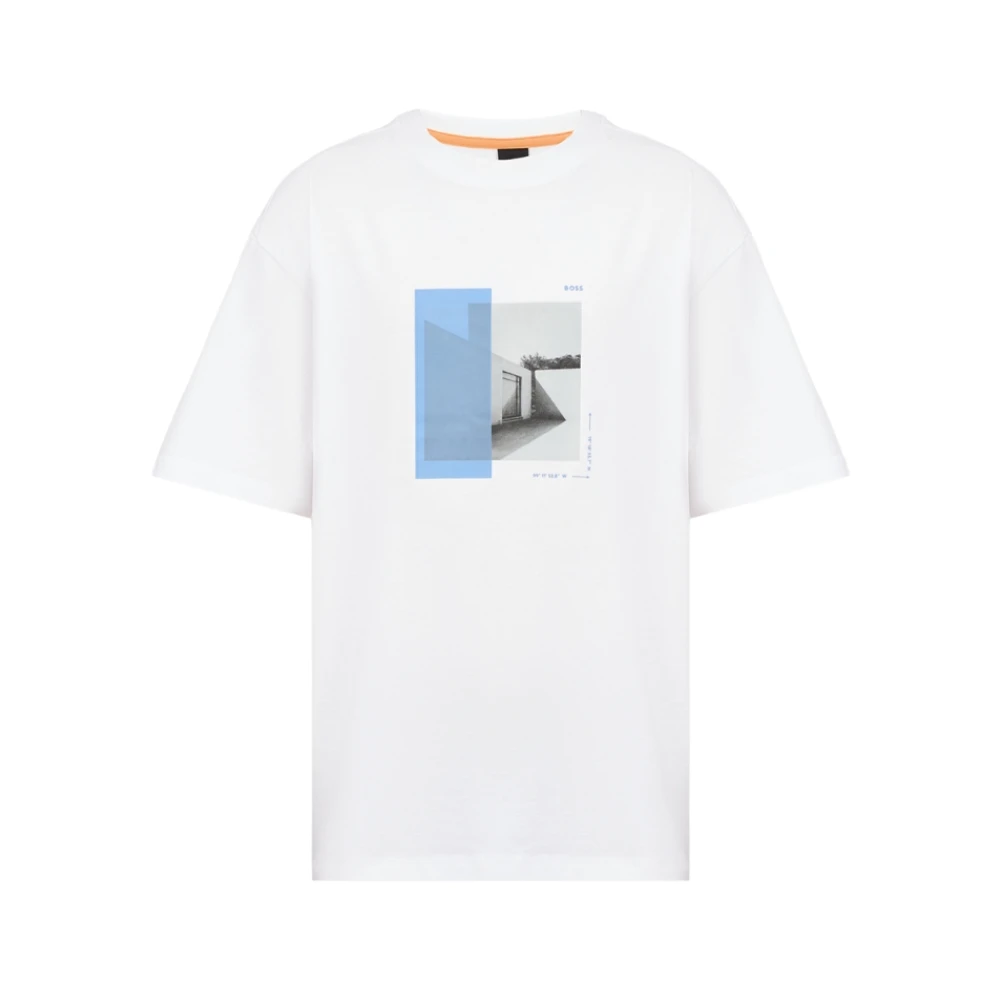 Hugo Boss Katoenen Ronde Hals T-shirt Wit White Heren