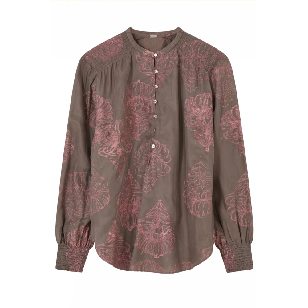 Gustav Gedrukte blouse met smock panelen Brown Dames