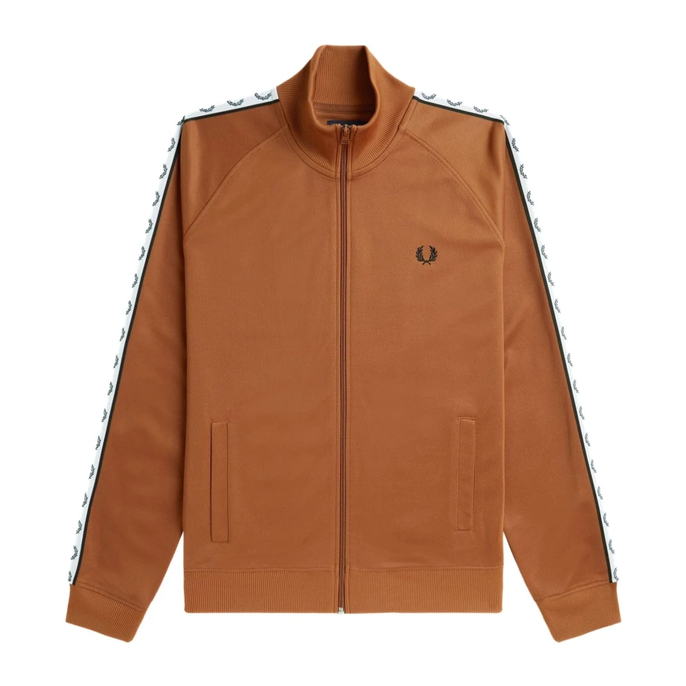 Fred Perry Heren Zip Hoodie met Logoband Orange Heren