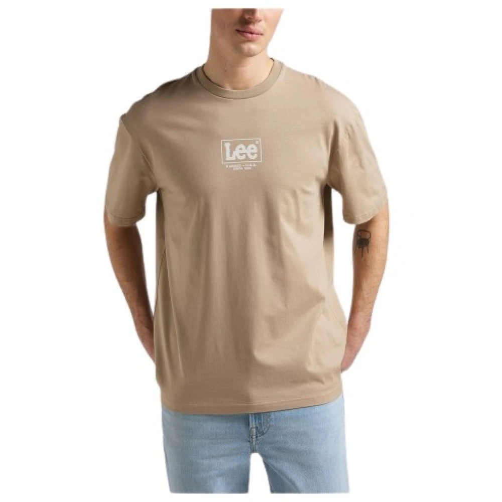 Lee Heren Katoenen T-Shirt Beige Heren