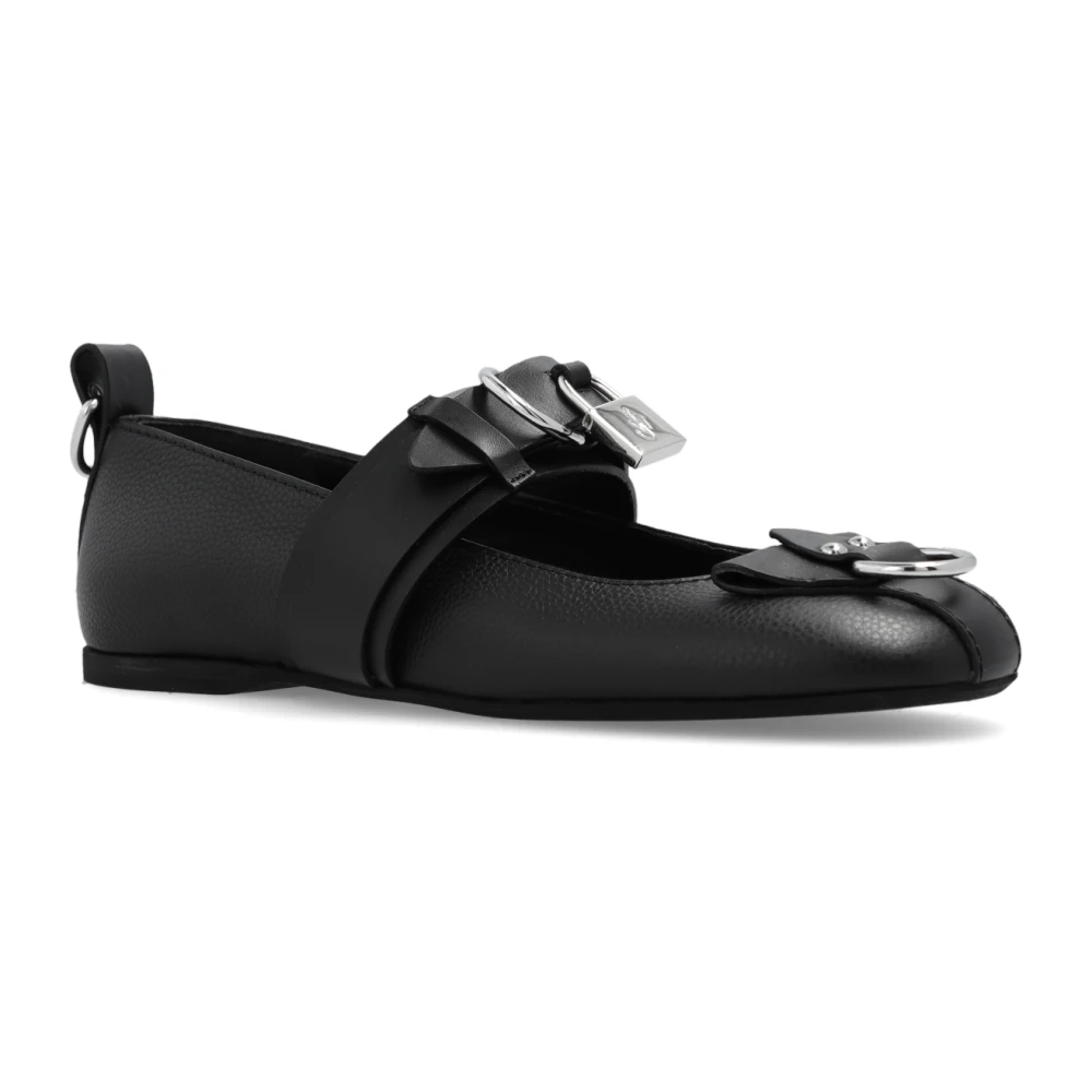 JW Anderson Leren Ballerina Black Dames