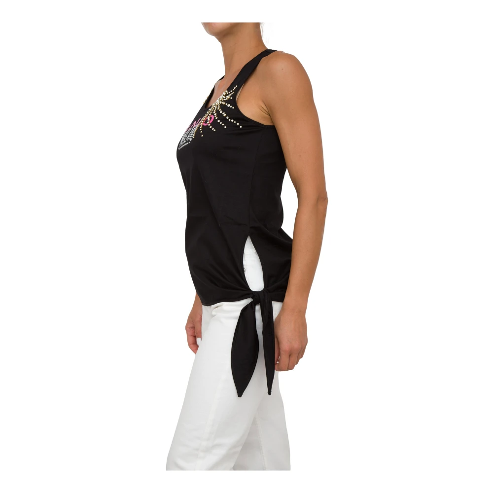 pinko Mouwloze Top in Trendy Stijl Black Dames