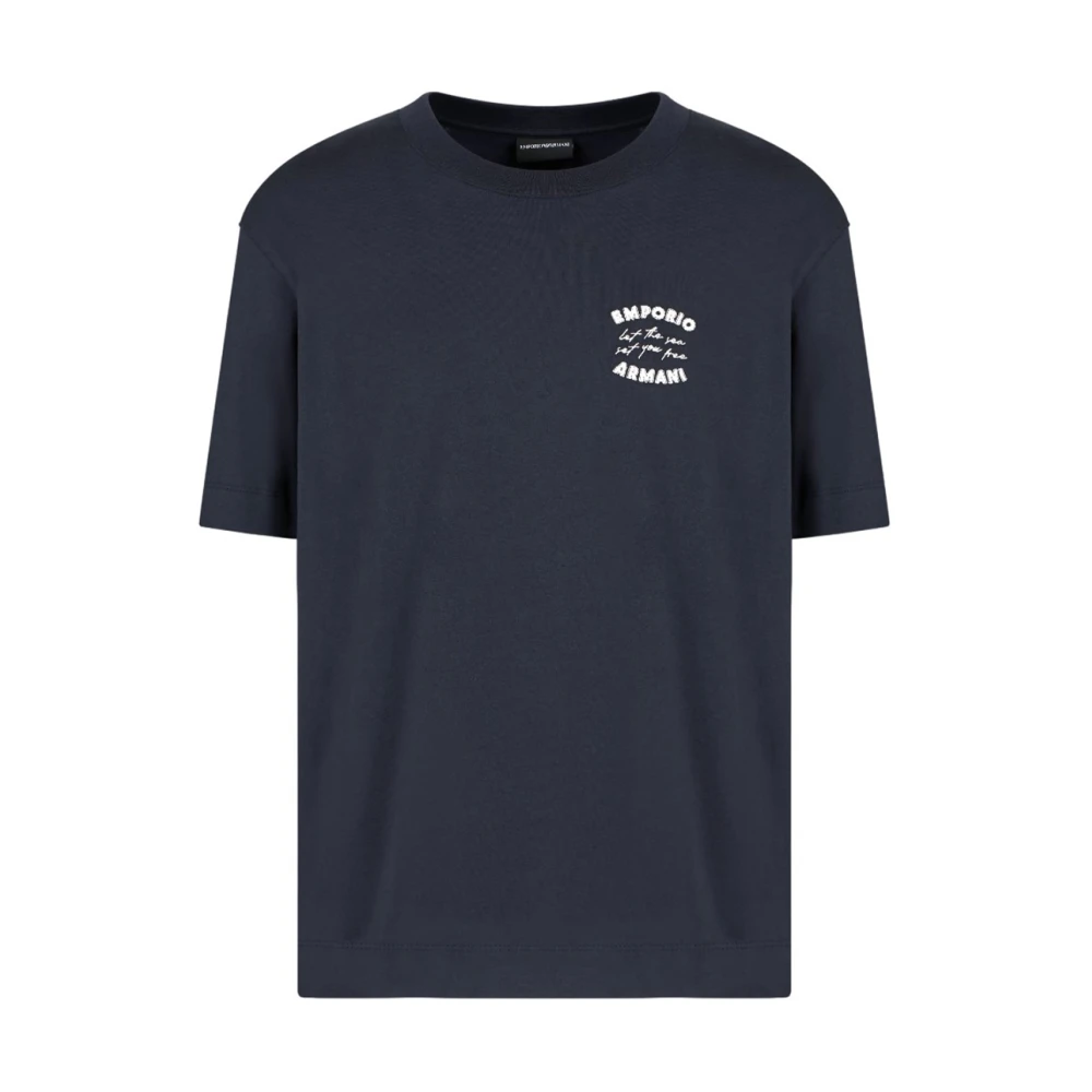 Emporio Armani Blå Kortärmad Jersey T-Shirt