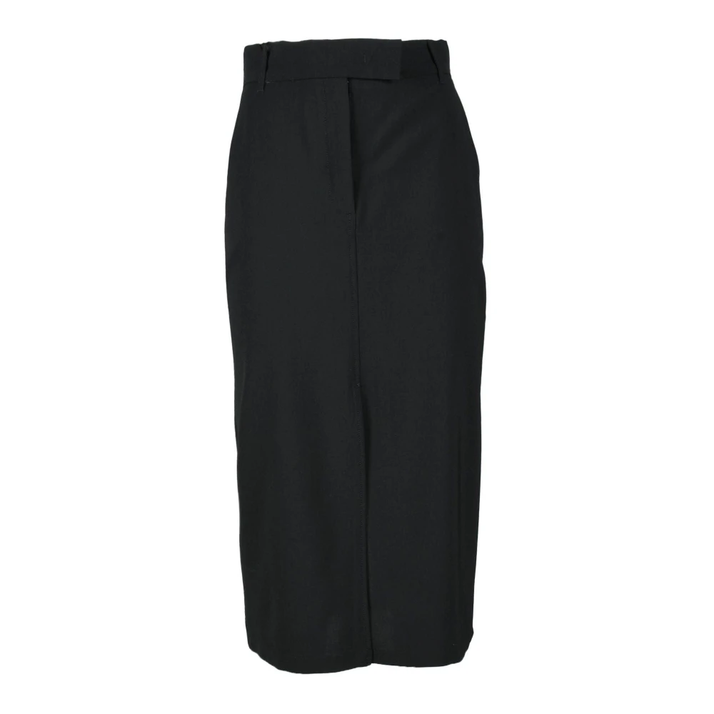 Marella Sportieve Wollen Stretch Rok Black Dames