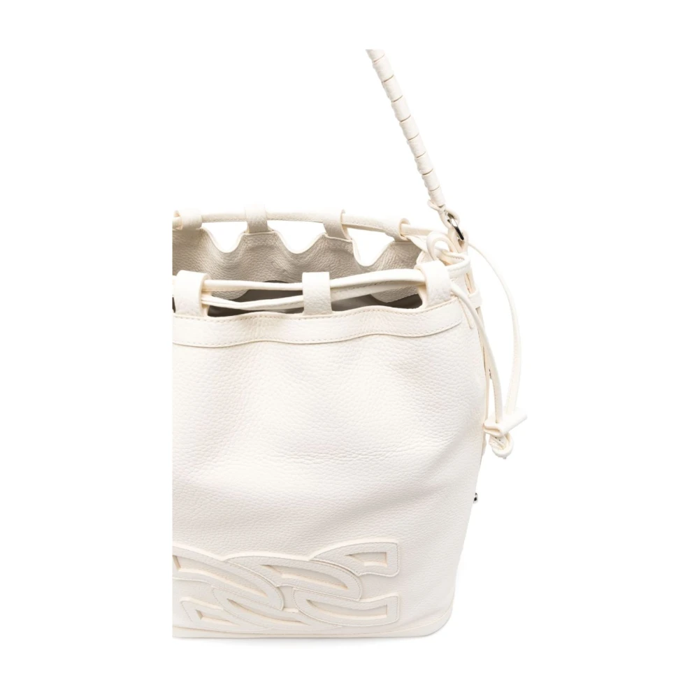 Casadei Witte Trekkoord Bovenhandvat Tas White Dames