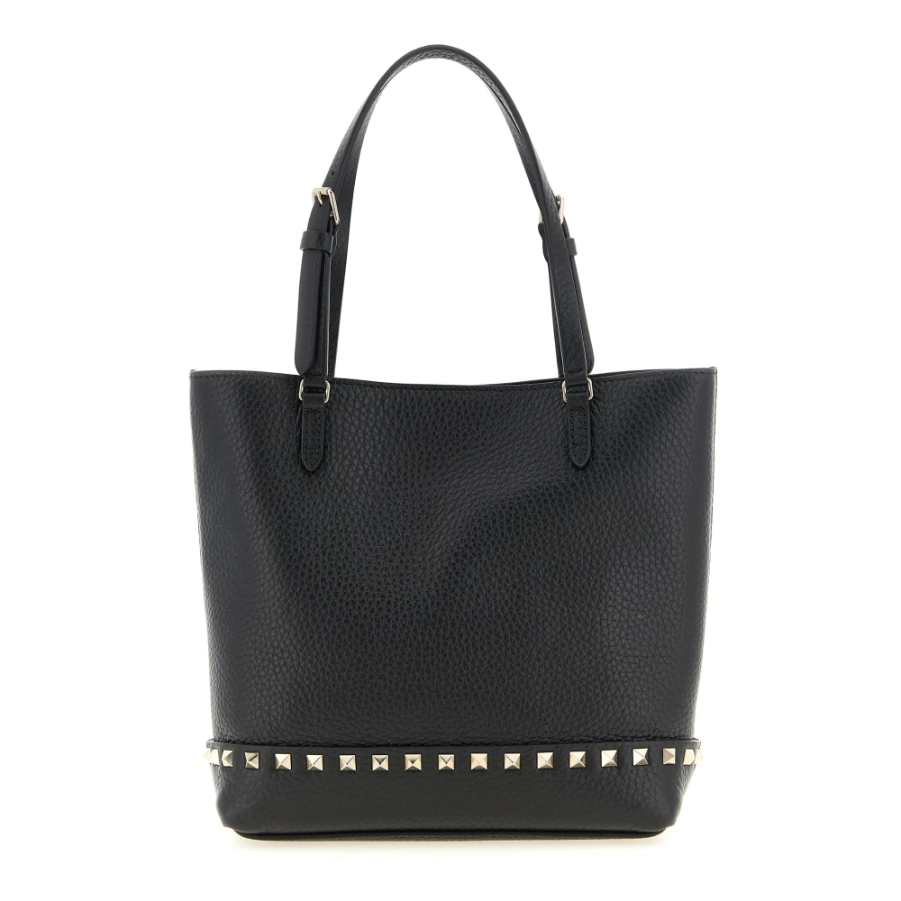 Valentino Garavani Rockstud Small Tote Bag - Female - Shopping Bags - Black - One Size - Bags