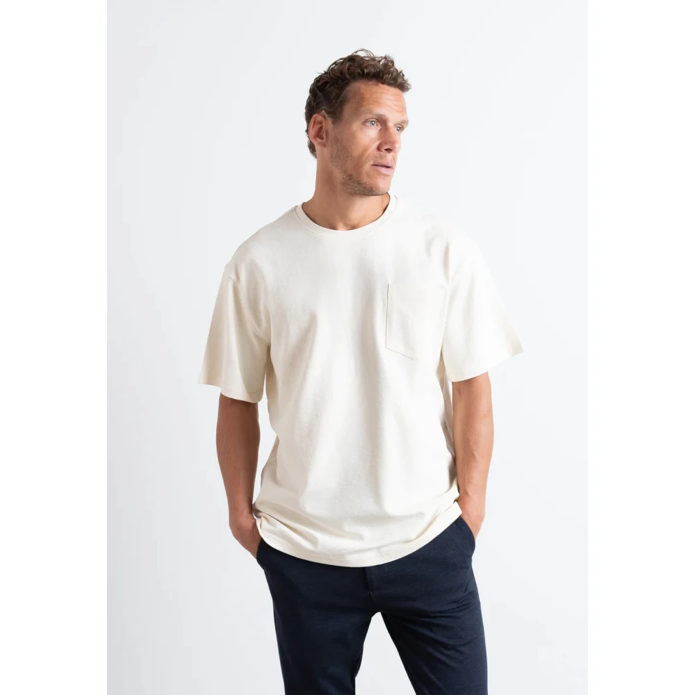 Clean Cut Gestructureerd T-shirt Calton Collectie White Heren
